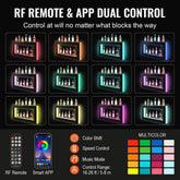 LED Lighted Liquor Bottle Display Bar Shelf RF & App Control 48" Square
